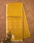 Marigold Yellow Brocade Pure Tissue Katan Silk Saree — Full Saree