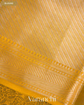 Marigold Yellow Brocade Pure Tissue Katan Silk Saree — Blouse