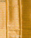 Marigold Yellow Brocade Pure Tissue Katan Silk Saree — Body