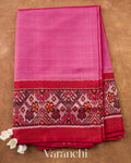 Pink Pure Rajkot Patola Silk Handloom Saree — Full Saree