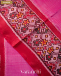 Pink Pure Rajkot Patola Silk Handloom Saree — Border