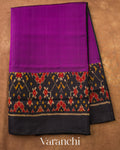 Violet Purple Pure Rajkot Patola Silk Handloom Saree — Full Saree