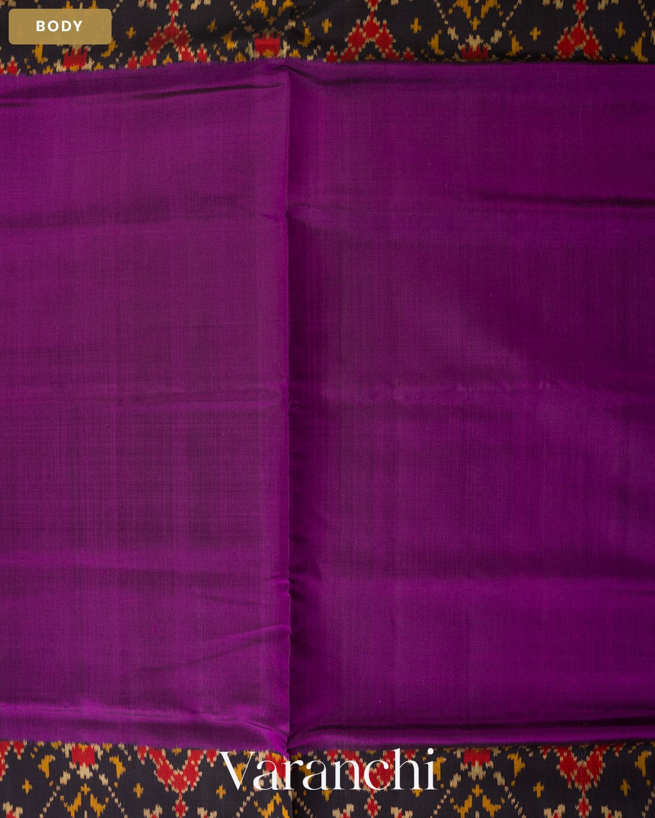 Violet Purple Pure Rajkot Patola Silk Handloom Saree — Body