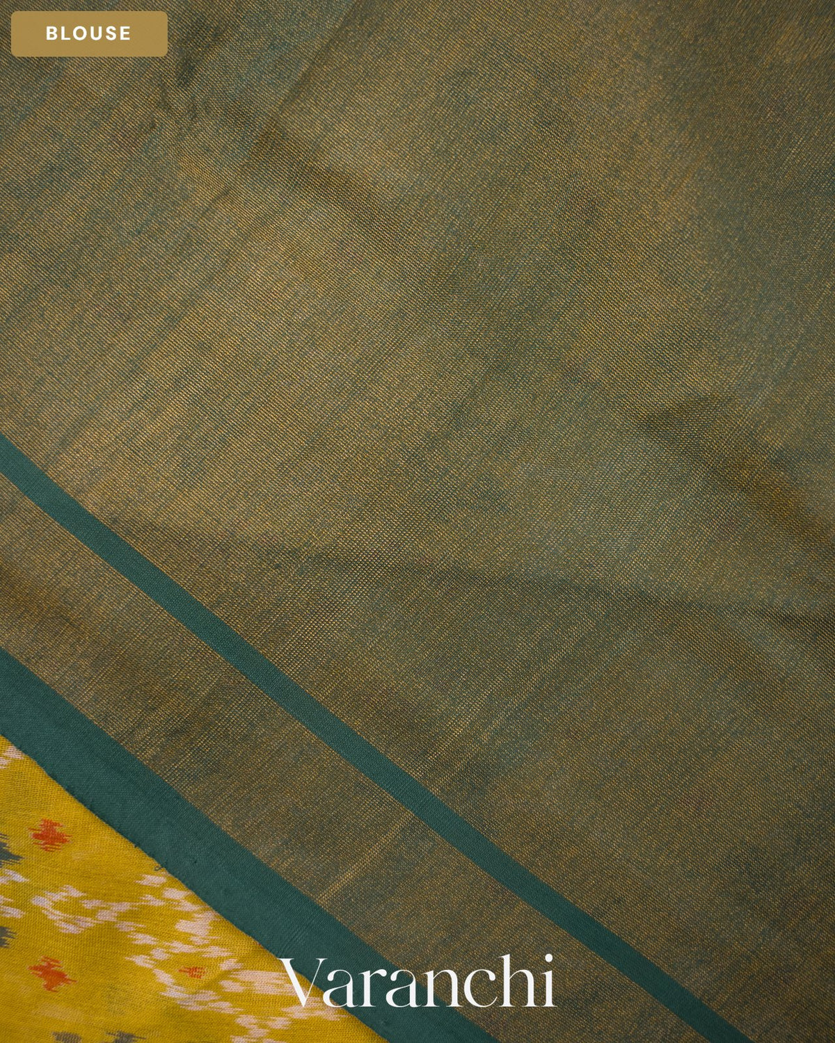 Sun Flower Yellow Pure Rajkot Patola Silk Handloom Saree — Blouse