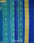 Royal Blue Pure Rajkot Patola Silk Handloom Saree — Pallu