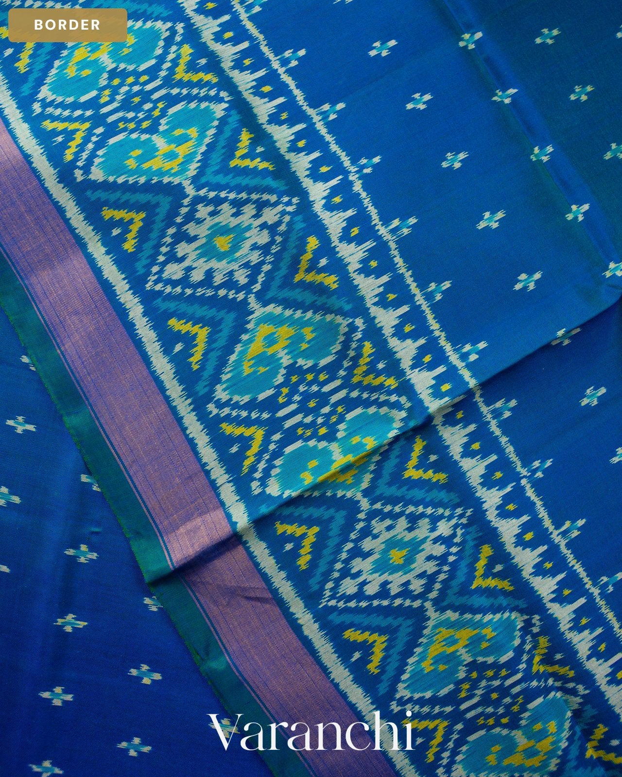 Royal Blue Pure Rajkot Patola Silk Handloom Saree — Border
