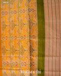 Amber Yellow Pure Rajkot Patola Silk Handloom Saree — Pallu