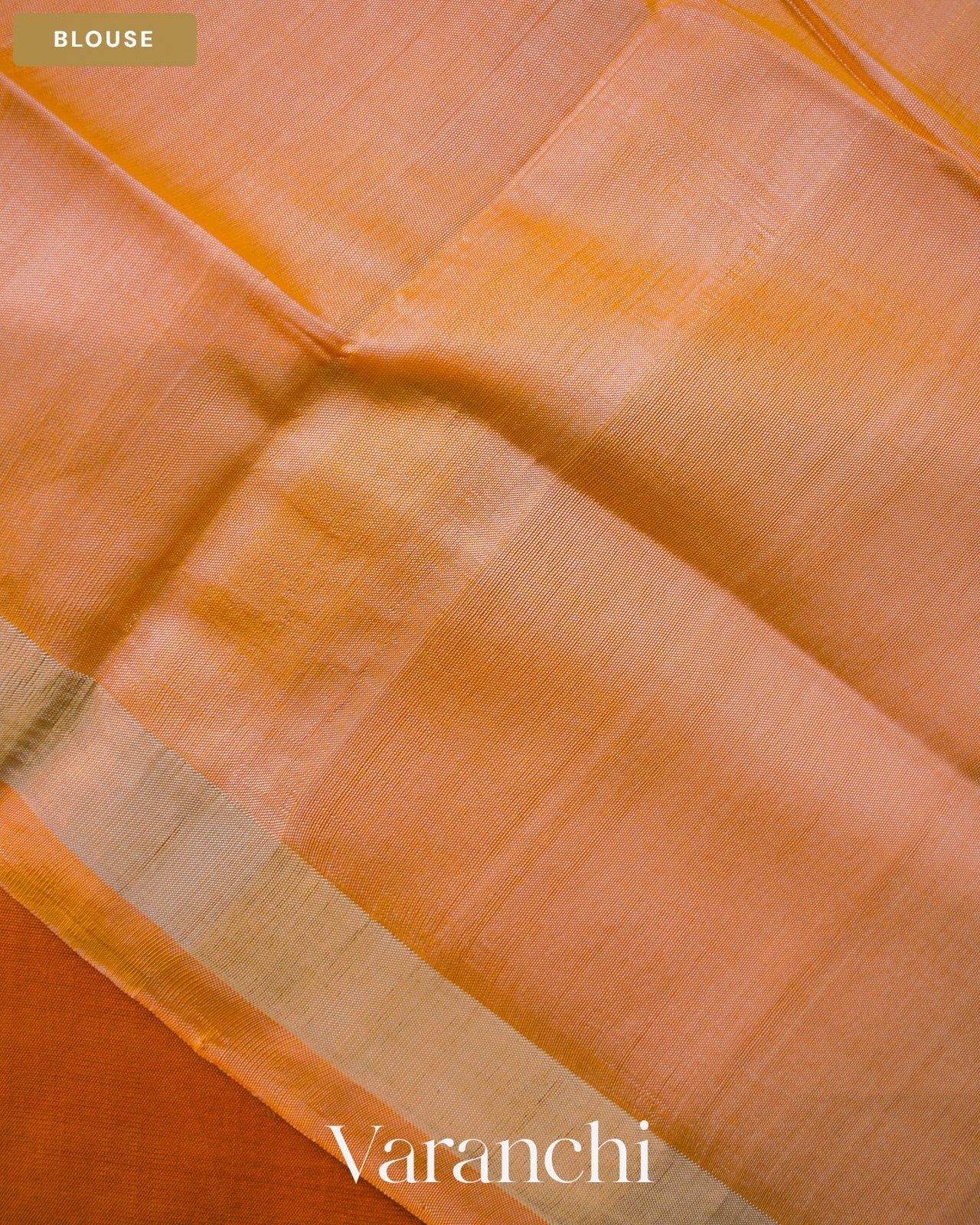 Amber Yellow Pure Rajkot Patola Silk Handloom Saree — Blouse