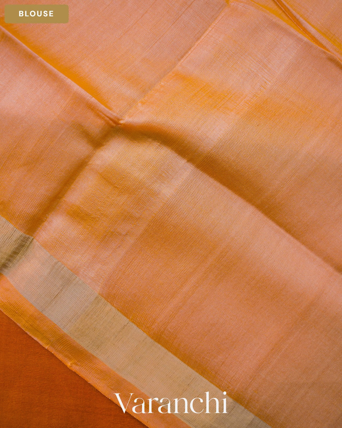 Amber Yellow Pure Rajkot Patola Silk Handloom Saree — Blouse