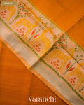 Amber Yellow Pure Rajkot Patola Silk Handloom Saree — Border