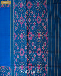 Royal Blue Pure Rajkot Patola Silk Handloom Saree — Pallu
