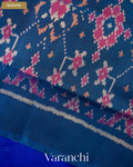 Royal Blue Pure Rajkot Patola Silk Handloom Saree — Blouse
