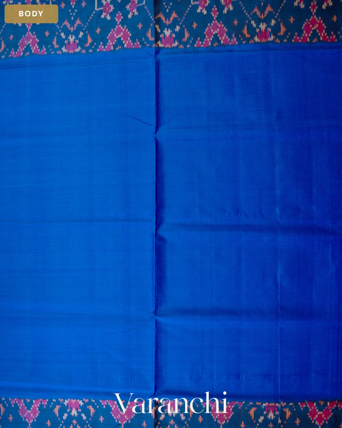 Royal Blue Pure Rajkot Patola Silk Handloom Saree — Body