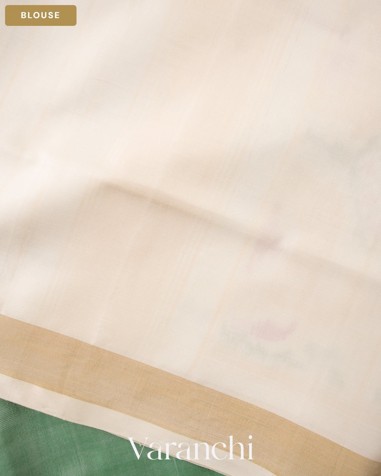 Sage Green Ikat Pure Rajkot Patola Silk Handloom Saree — Blouse