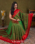Pale Green Pure Rajkot Patola Silk Handloom Saree — Draped