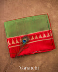 Pale Green Pure Rajkot Patola Silk Handloom Saree — Folded