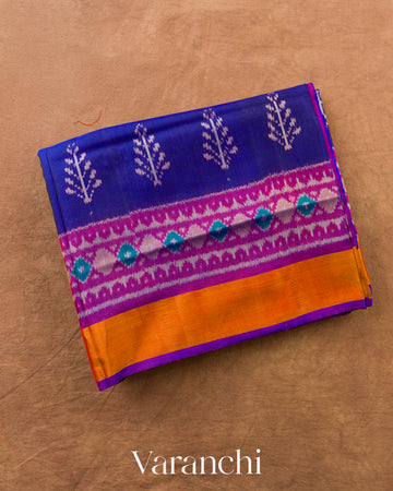 Royal Blue Pure Rajkot Patola Silk Handloom Saree