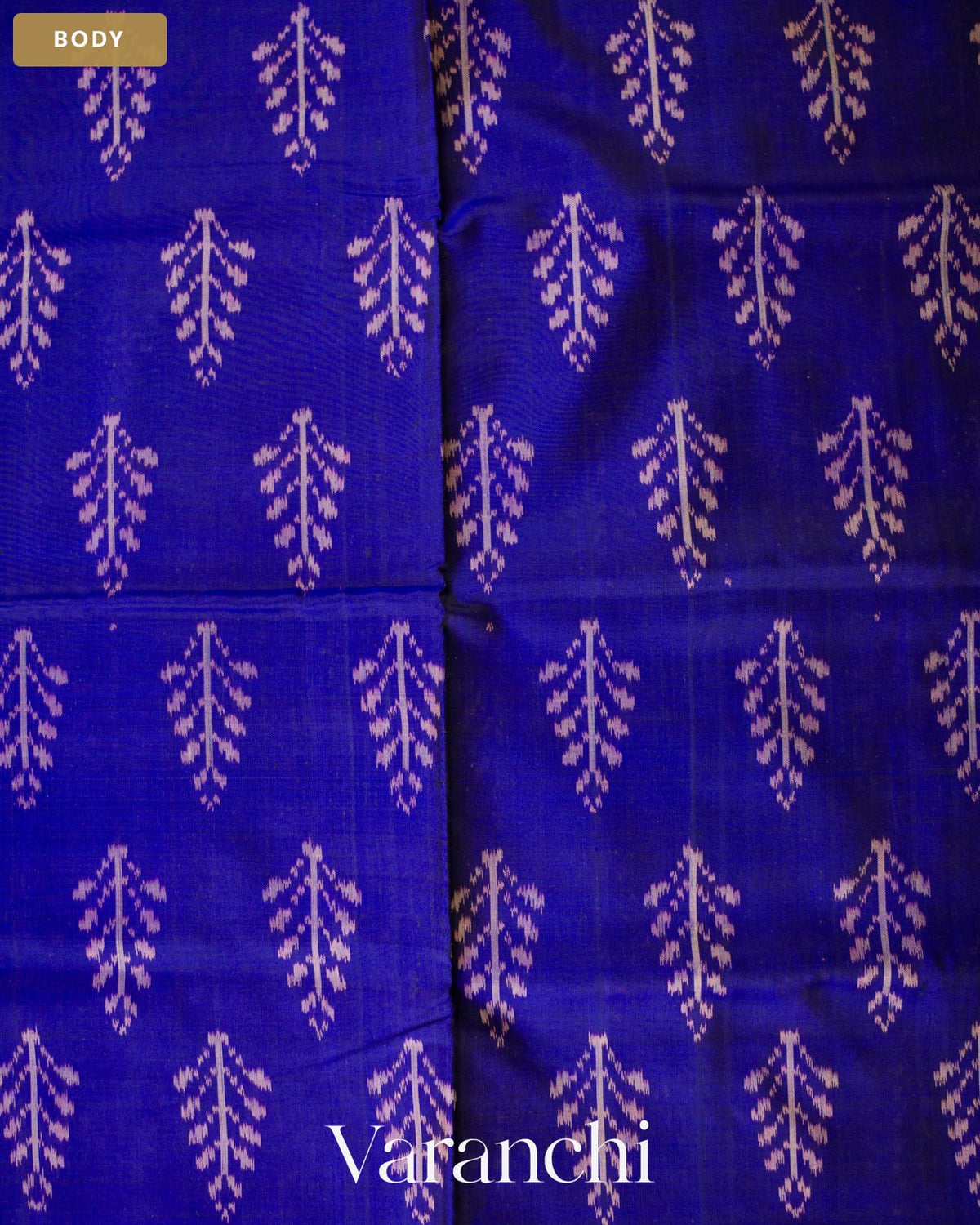 Royal Blue Pure Rajkot Patola Silk Handloom Saree — Body