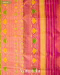 Parrot Green Floral Butta Pure Rajkot Patola Silk Handloom Saree — Pallu