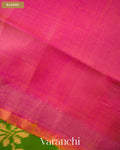 Parrot Green Floral Butta Pure Rajkot Patola Silk Handloom Saree — Blouse