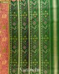 Coral Pure Rajkot Patola Silk Handloom Saree — Pallu