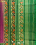 Magenta Pure Rajkot Patola Silk Handloom Saree — Pallu