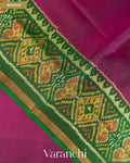 Magenta Pure Rajkot Patola Silk Handloom Saree — Border