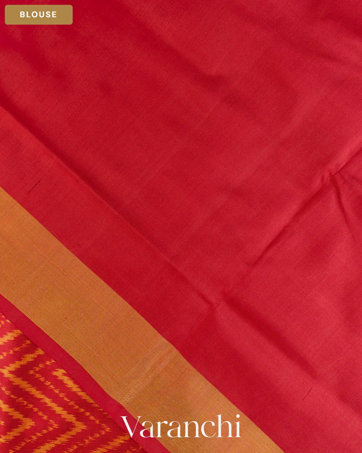 Crimson Red Pure Rajkot Patola Silk Handloom Saree — Blouse
