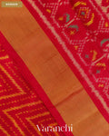 Crimson Red Pure Rajkot Patola Silk Handloom Saree — Border