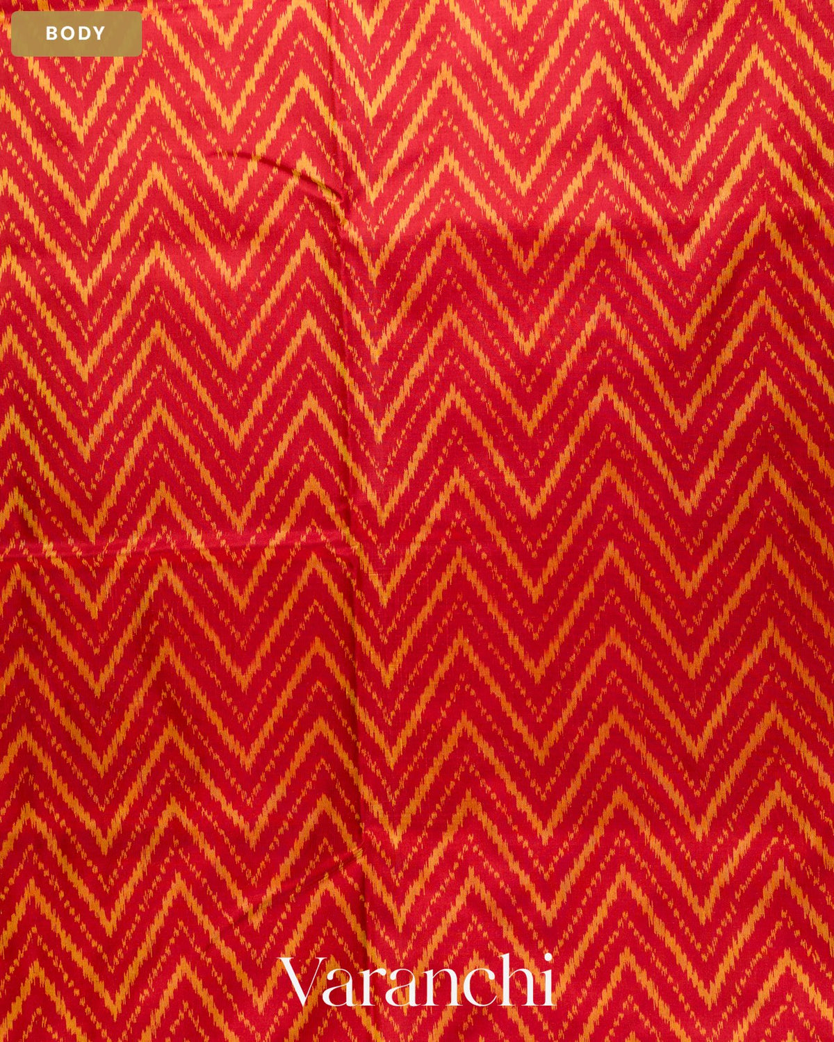 Crimson Red Pure Rajkot Patola Silk Handloom Saree — Body