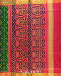 Bottle Green Pure Rajkot Patola Silk Handloom Saree — Pallu