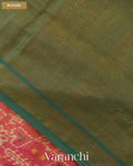 Coral Pink Pure Rajkot Patola Silk Handloom Saree — Blouse