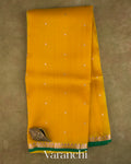 Turmeric Yellow Pure Kora Silk Saree — Full Saree