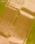 Pista Green Pure Kora Silk Saree — Pallu