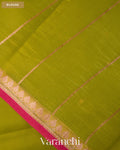 Pista Green Pure Kora Silk Saree — Blouse
