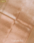 Beige Pure Kora Silk Saree — Pallu