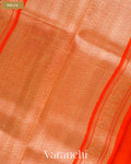 Sunset Orange Pure Kora Silk Saree — Pallu
