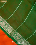 Sunset Orange Pure Kora Silk Saree — Blouse