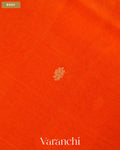 Sunset Orange Pure Kora Silk Saree — Body