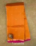 Rust Orange Pure Kora Silk Saree — Full Saree