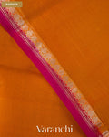 Rust Orange Pure Kora Silk Saree — Border