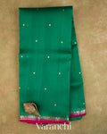 Rama Green Pure Kora Silk Saree — Full Saree
