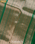 Rama Green Pure Kora Silk Saree — Pallu