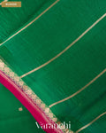 Rama Green Pure Kora Silk Saree — Blouse
