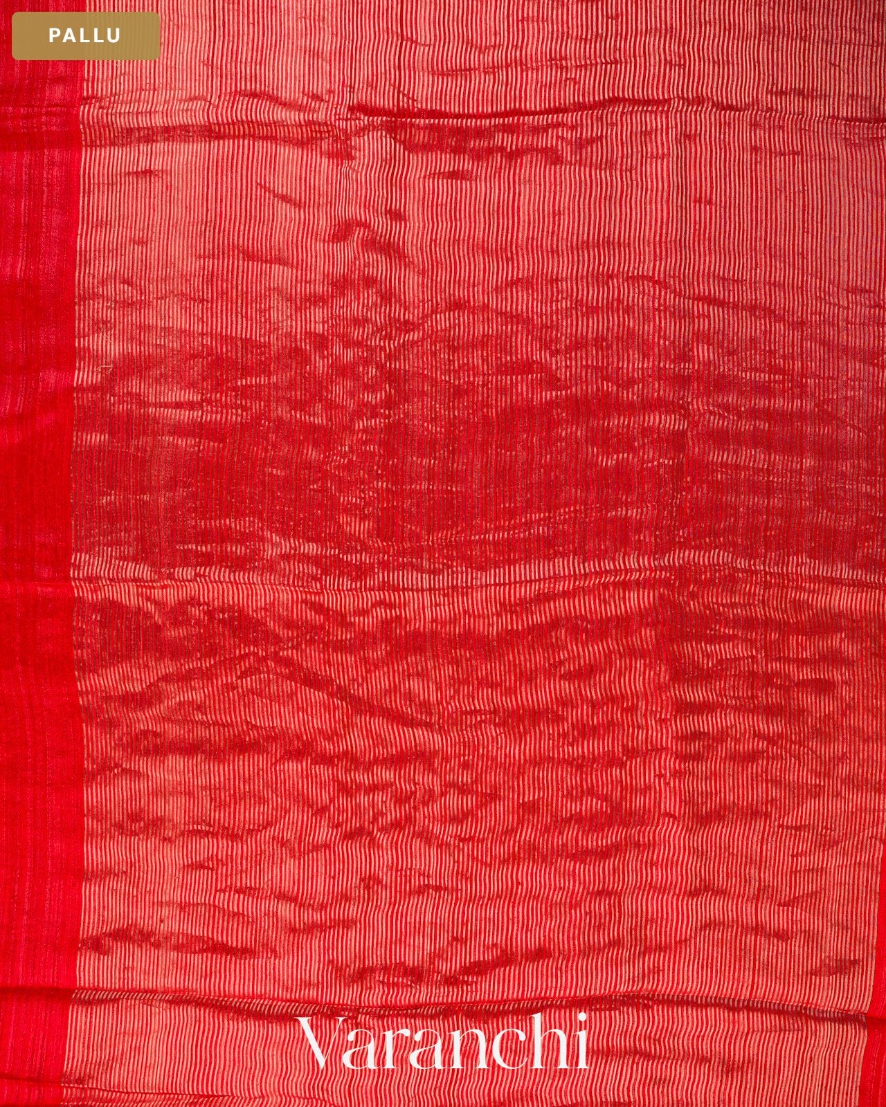 Tulip Red Floral Jamdani Pure Matka Silk Handloom Saree — Pallu