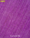 Purple Floral Jamdani Pure Matka Silk Handloom Saree — Body