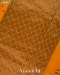 Turmeric Yellow Bandhani Pure Chiniya Silk Saree — Pallu