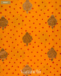 Turmeric Yellow Bandhani Pure Chiniya Silk Saree — Body