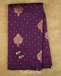 Dark Wine Bandhani Pure Chiniya Silk Saree — Full Saree
