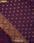Dark Wine Bandhani Pure Chiniya Silk Saree — Blouse